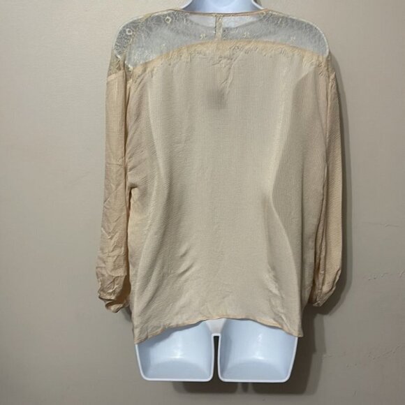 Mango Lace Appliqué Blouse Size L - Picture 5 of 6